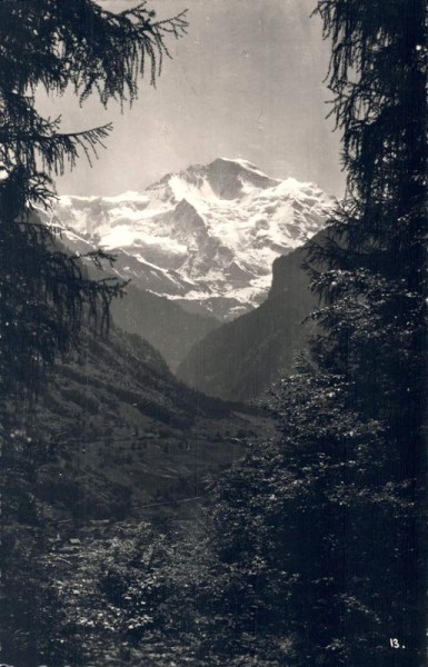 Interlaken. Die Jungfrau vom Rugen gesehen Vorderseite