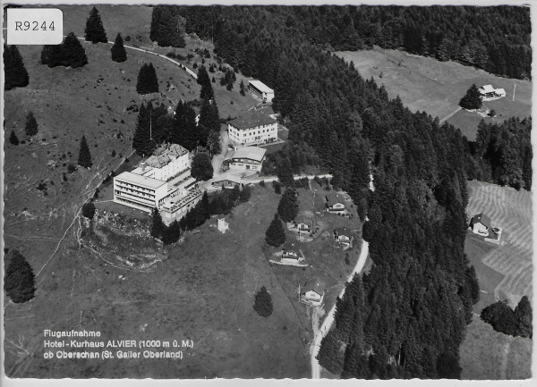 Flugaufnahme Kurhaus Alvier ob Oberschan Flugbild Gross