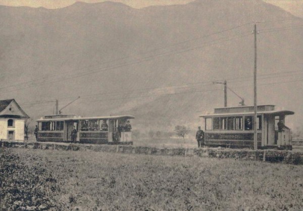 Stansstad-Stans, Strassenbahn BCe 1/2 2 + B11, Postkartenbuch "Bus & Bahn in alten Ansichten" Vorderseite