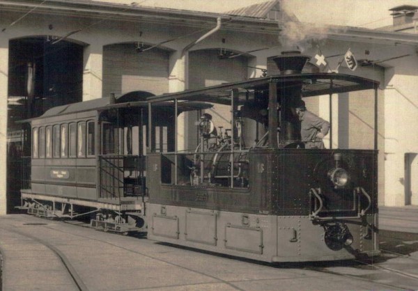 Bern, Museumdampflok G 3/3 18, Postkartenbuch "Bus & Bahn in alten Ansichten" Vorderseite