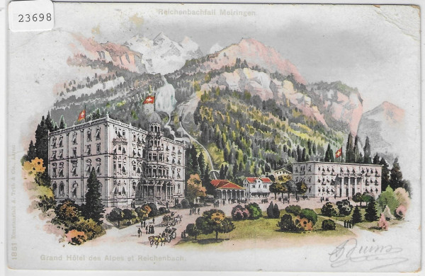 Reichenbachfall Meiringen - Litho