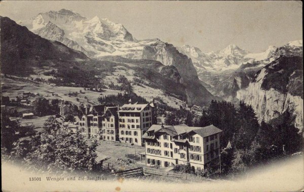 Wengen und die Jungfrau (4158 m) Vorderseite