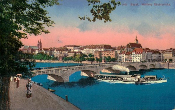 Basel, Mittlere Rheinbrücke Vorderseite