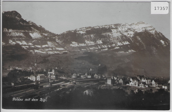 Goldau mit dem Rigi und Bahnhof