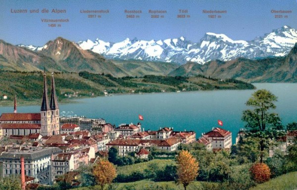Luzern und die Alpen Vorderseite