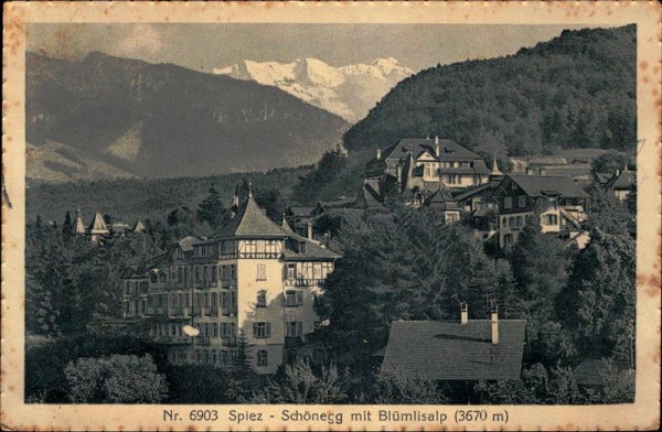 Spiez - Schönegg mit Blümlisalp (3670 m) Vorderseite