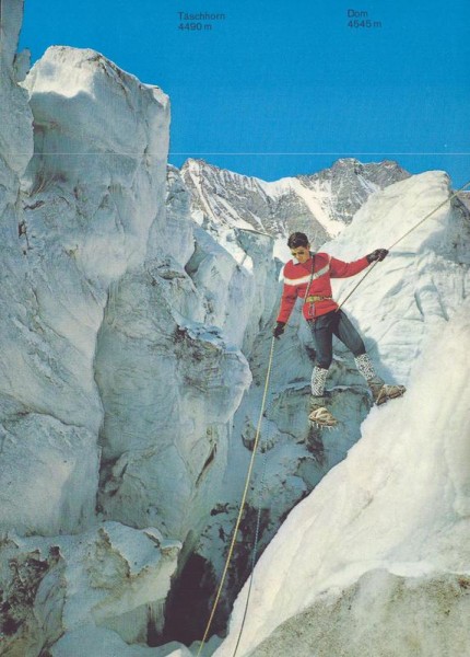 Gletschertouren bei Saas-Fee, Täschhorn (4490 M), Dom (4545 M) Vorderseite