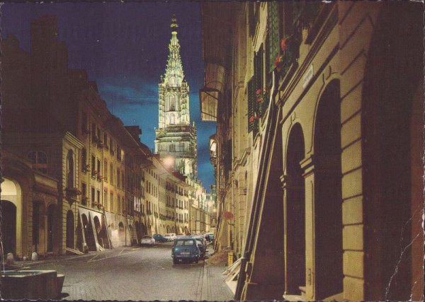 Das Münster bei Nacht (Bern)