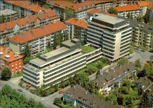 Basel, Merian-Iselin-Spital, Flugaufnahme Vorderseite