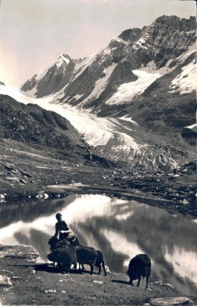 Guggisee mit Langgletscher, Lötschental Vorderseite