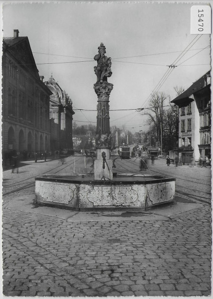 Bern - Kindlifresserbrunnen 4er Tram Tramway Restaurant Kornhausbrücke