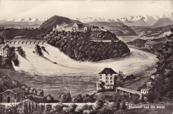 Rheinfall und die Alpen