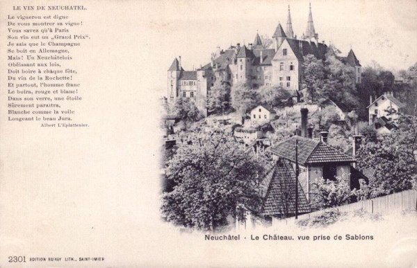 Neuchâtel - Le Château vue prise de Sablons