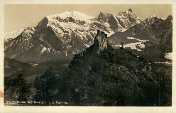 Ruine Wartenstein mit Falknis Vorderseite