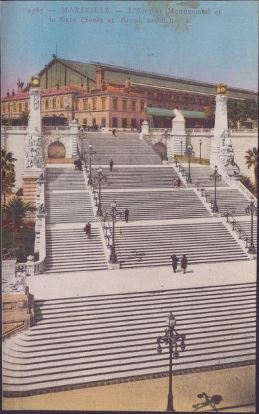 Marseille, l'escalier monumental et la gare