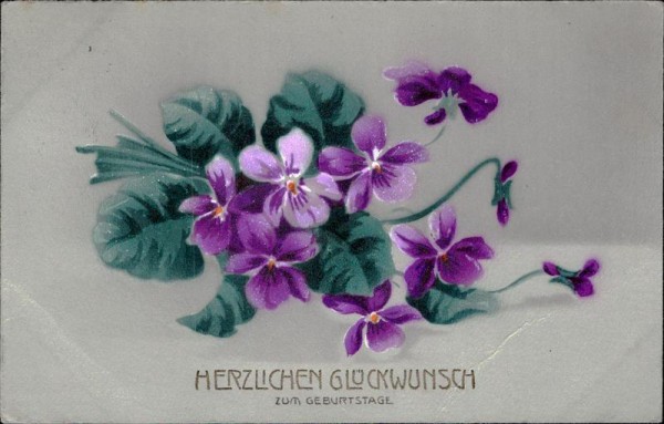 Herzlichen Glückwunsch zum Geburtstage. Vorderseite