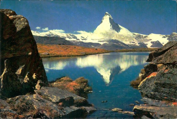 Zermatt Stellisee mit Matterhorn (4477 m) Vorderseite