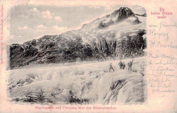 Nägelisgrätli und Übergang über den Rhonegletscher, 1900 Vorderseite