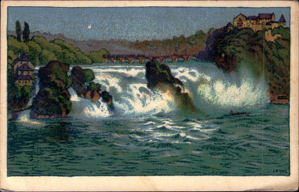 Am Rheinfall, Steinzeichnung Vorderseite