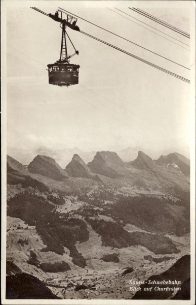 Säntis-Schwebebahn, Blick auf Churfirsten Vorderseite
