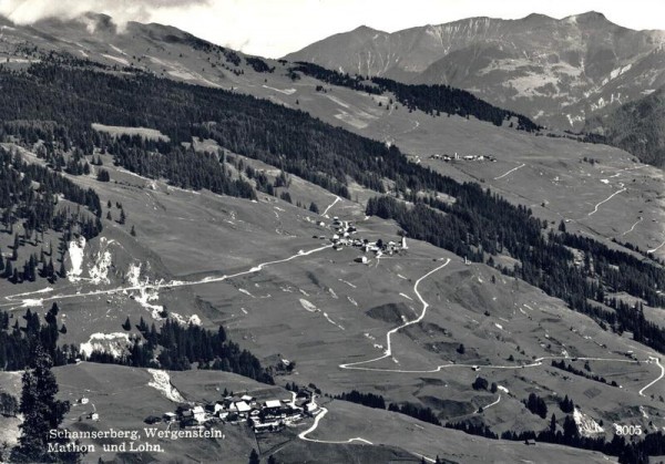 Schamserberg, Wergenstein, Mathon und Lohn. Vorderseite
