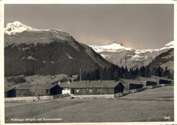 Flablager Brigels mit Kistenstöckli. 1947 Vorderseite