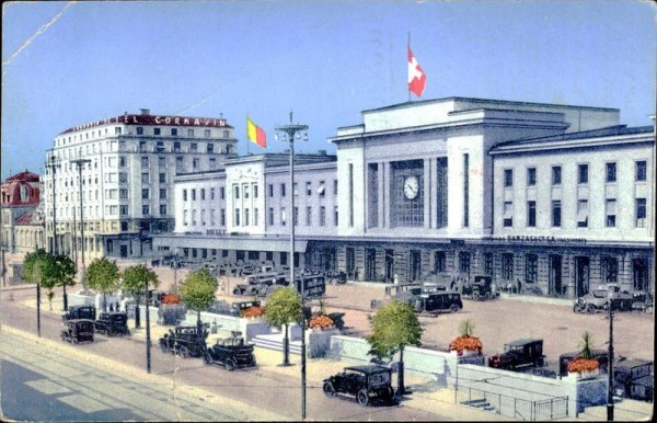 Genève, La gare et l'hôtel Cornavin Vorderseite