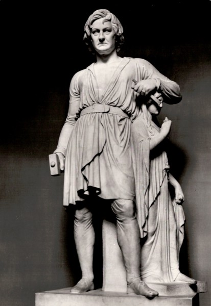 Bertel Thorvaldsen, leaning on the statue of Hope