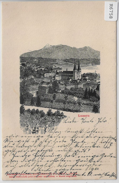 Luzern - Künstlerkarte - Seidenfabrik Grieder