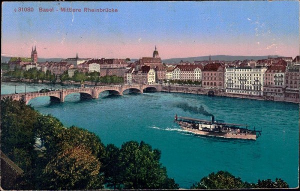 Basel, Mittlere Rheinbrücke Vorderseite