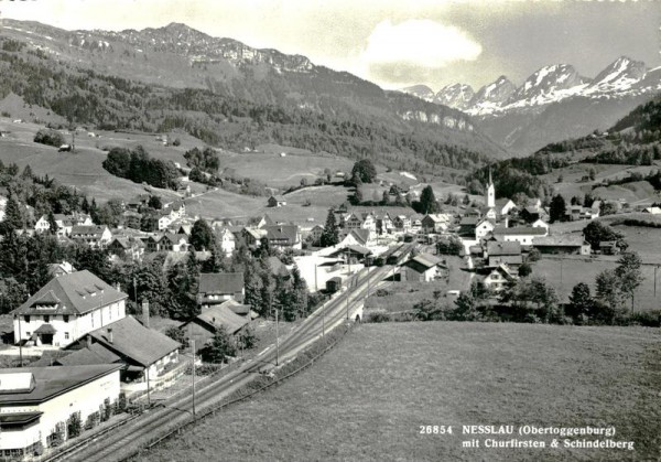 Nesslau mit Churfirsten und Schindelberg Vorderseite