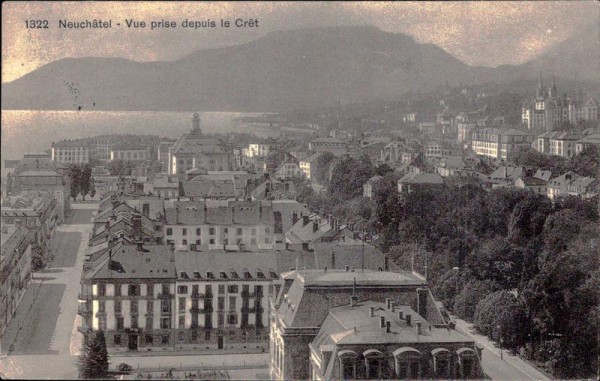 Neuchàtel - Vue prise depuis le Cret Vorderseite
