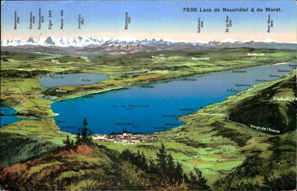 Lacs de Neuchatel & de Morat Vorderseite