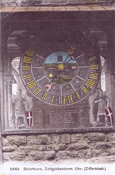 Solothurn Zeitglokenturm Uhr. (Zifferblatt.) 1911