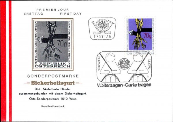Sicherheitsgurt, Sonderpostmarke Vorderseite