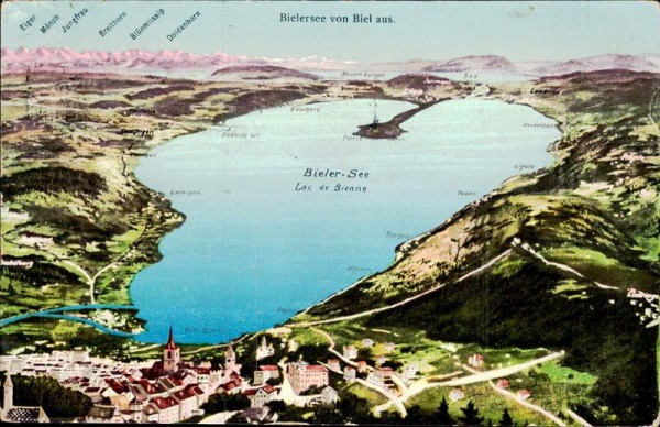 Bielersee von Biel aus Vorderseite