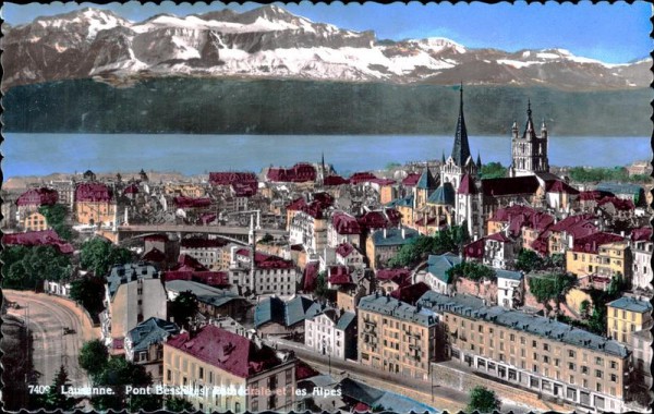 Lausanne - Pont Bessières Cathédrale et les Alpes Vorderseite