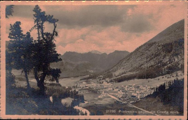 Pontresina gegen die Crasta mora Vorderseite