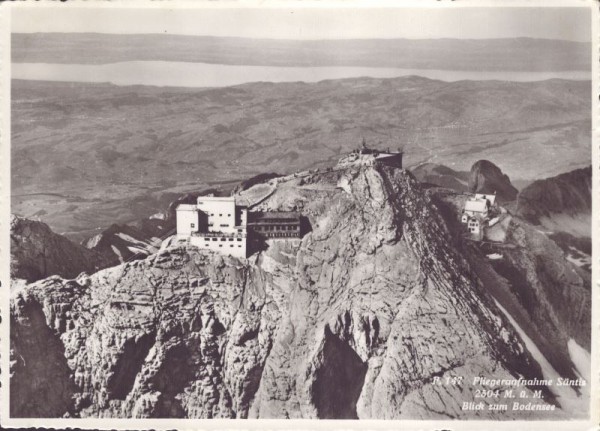 Fliegeraufnahme Säntis blick auf den Bodensee