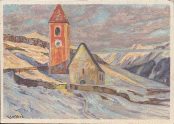 H.-B.Wieland, Kirche von Lavin Vorderseite