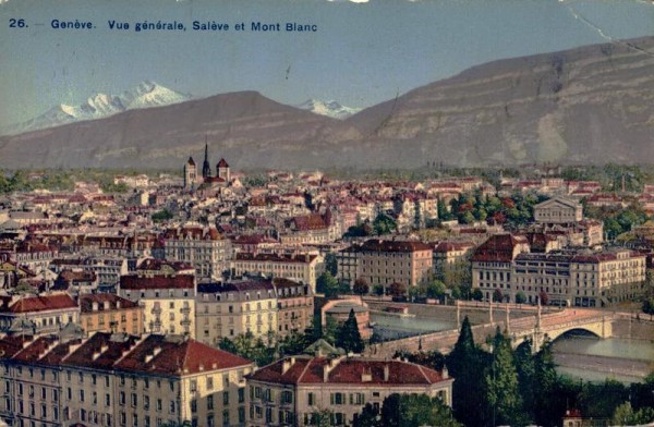 Genève. Vue générale, Salève et Mont-Blanc. 1926 Vorderseite