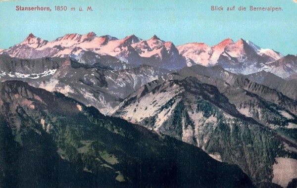 Stanserhorn, Blick auf die Berneralpen Vorderseite
