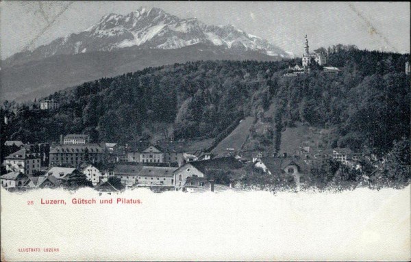 Luzern, Gütsch und Pilatus. Vorderseite