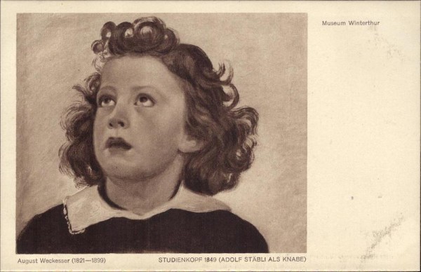 Studienkopf, Adolf Stäbli als Knabe, August Weckesser Vorderseite