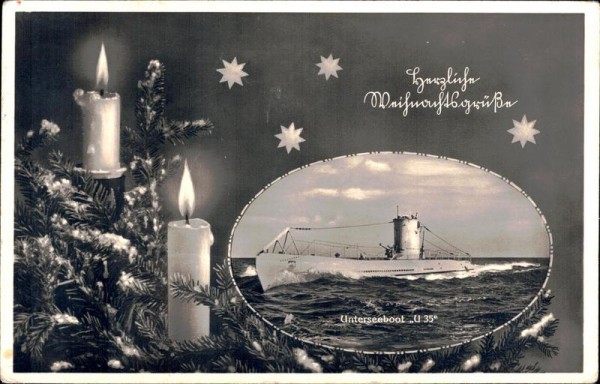 Unterseeboot U35, Weihnachtsgrüsse Vorderseite