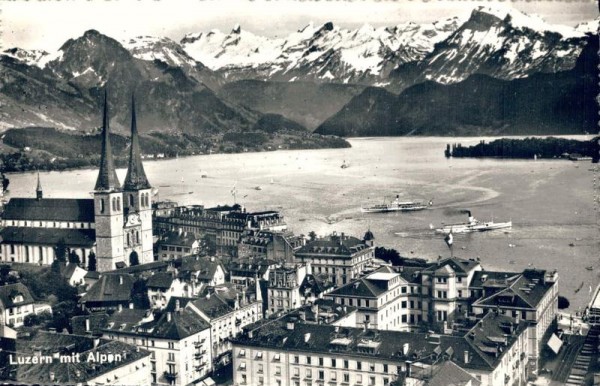 Luzern mit Alpen Vorderseite