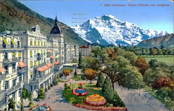 Interlaken, Hotels Giktoria und Jungfrau Vorderseite