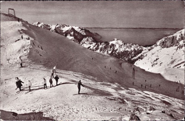 Leysin - A la Berneuse. Vue sur le Léman et le Jura