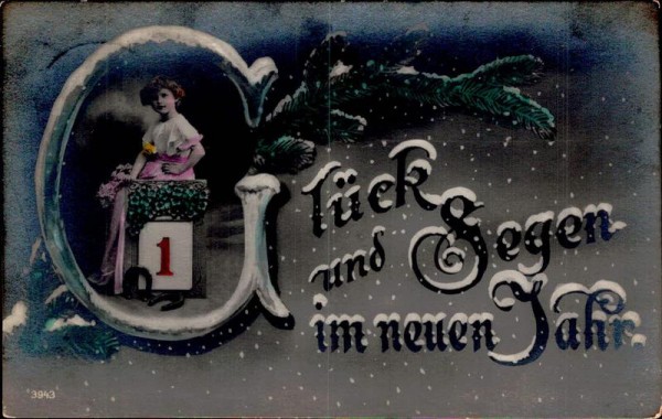 Glück und Segen im neuen Jahr Vorderseite