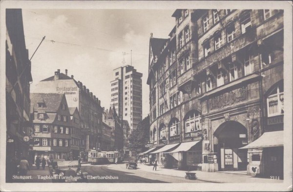 Stuttgart, Tagblatt Turmhaus Eberhardsbau Vorderseite